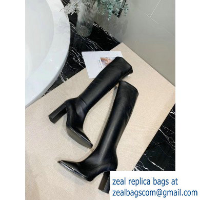 Alexander Wang Heel 10cm Mascha Knee High Boots Leather Black 2019