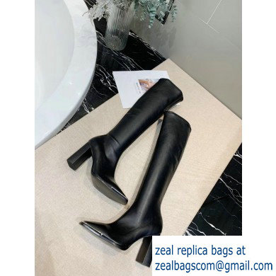 Alexander Wang Heel 10cm Mascha Knee High Boots Leather Black 2019 - Click Image to Close