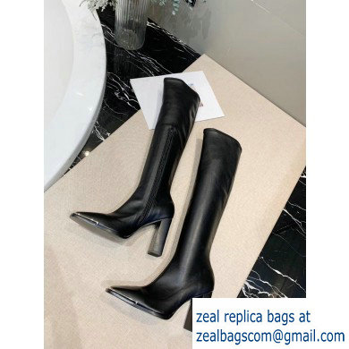 Alexander Wang Heel 10cm Mascha Knee High Boots Leather Black 2019 - Click Image to Close