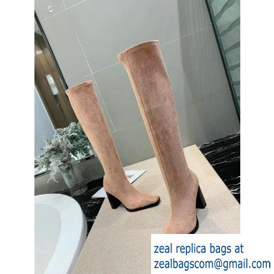 Alexander Wang Heel 10cm Mascha Knee High Boots Suede Beige 2019