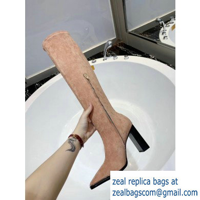 Alexander Wang Heel 10cm Mascha Knee High Boots Suede Beige 2019