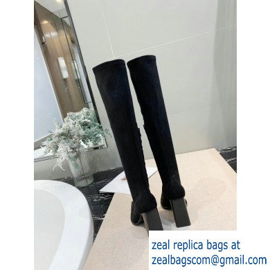 Alexander Wang Heel 10cm Mascha Knee High Boots Suede Black 2019