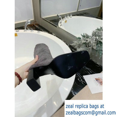Alexander Wang Heel 10cm Mascha Knee High Boots Suede Gray 2019