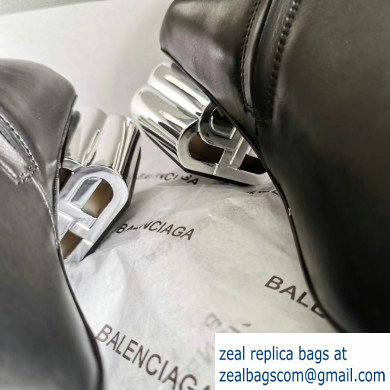 Balenciaga Semi-shiny Palladium BB Heel 4cm Typo Bootie Black 2019