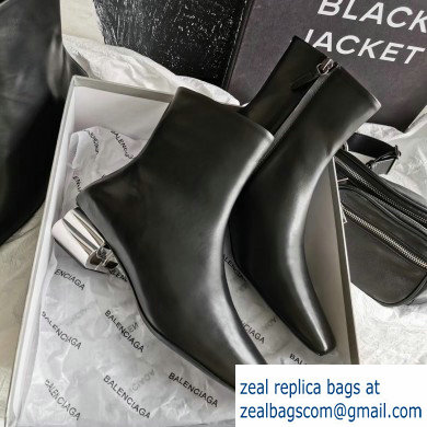 Balenciaga Semi-shiny Palladium BB Heel 4cm Typo Bootie Black 2019