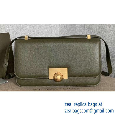 Bottega Veneta BV Classic Ronde Shoulder Bag Grained Amry Green 2019 - Click Image to Close