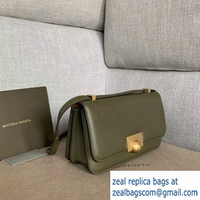 Bottega Veneta BV Classic Ronde Shoulder Bag Grained Amry Green 2019