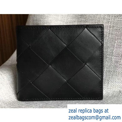 Bottega Veneta Bi-fold Wallet In Intreccio Weave Black 2019 - Click Image to Close