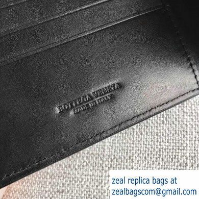 Bottega Veneta Bi-fold Wallet In Intreccio Weave Black 2019