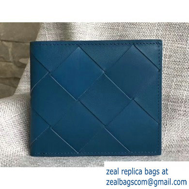 Bottega Veneta Bi-fold Wallet In Intreccio Weave Blue 2019 - Click Image to Close