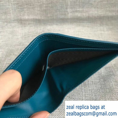 Bottega Veneta Bi-fold Wallet In Intreccio Weave Blue 2019