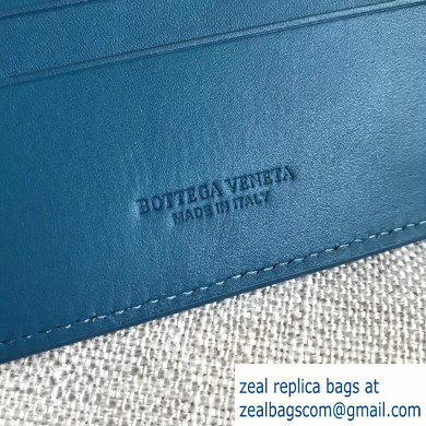 Bottega Veneta Bi-fold Wallet In Intreccio Weave Blue 2019 - Click Image to Close