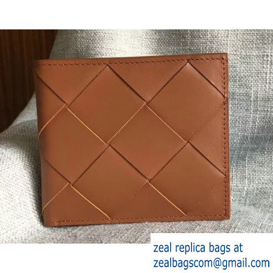 Bottega Veneta Bi-fold Wallet In Intreccio Weave Brown 2019 - Click Image to Close