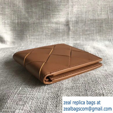 Bottega Veneta Bi-fold Wallet In Intreccio Weave Brown 2019