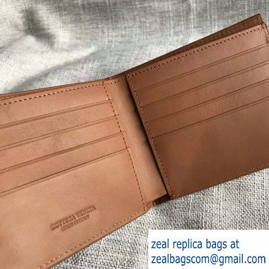 Bottega Veneta Bi-fold Wallet In Intreccio Weave Brown 2019