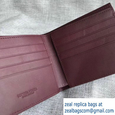 Bottega Veneta Bi-fold Wallet In Intreccio Weave Burgundy 2019