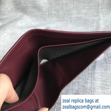 Bottega Veneta Bi-fold Wallet In Intreccio Weave Burgundy 2019