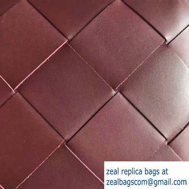 Bottega Veneta Bi-fold Wallet In Intreccio Weave Burgundy 2019