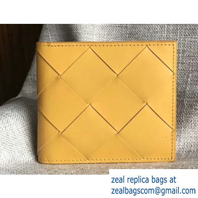 Bottega Veneta Bi-fold Wallet In Intreccio Weave Yellow 2019 - Click Image to Close