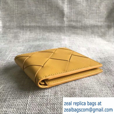 Bottega Veneta Bi-fold Wallet In Intreccio Weave Yellow 2019 - Click Image to Close