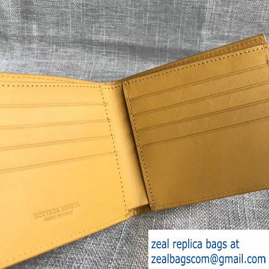 Bottega Veneta Bi-fold Wallet In Intreccio Weave Yellow 2019 - Click Image to Close