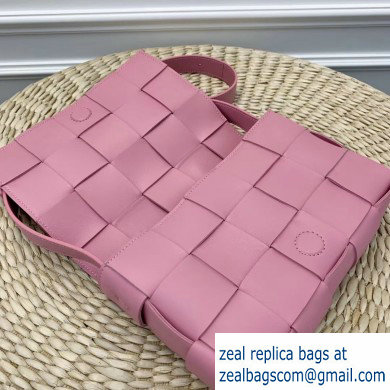 Bottega Veneta Cassette Crossbody Bag In Maxi Weave Pink 2019