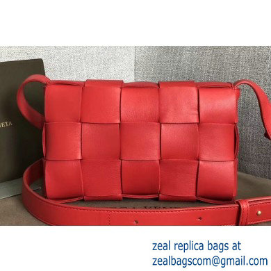 Bottega Veneta Cassette Crossbody Bag In Maxi Weave Red 2019