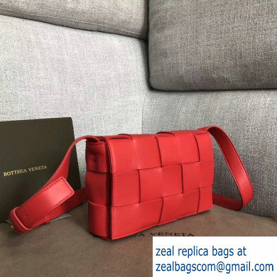 Bottega Veneta Cassette Crossbody Bag In Maxi Weave Red 2019