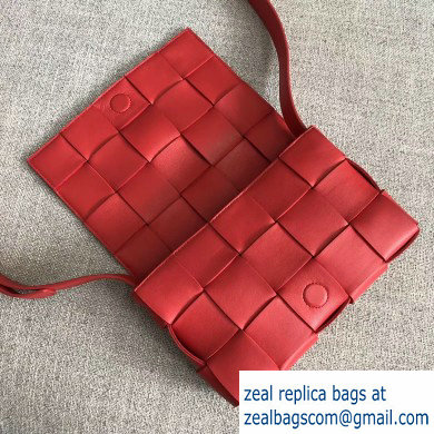 Bottega Veneta Cassette Crossbody Bag In Maxi Weave Red 2019