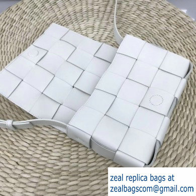 Bottega Veneta Cassette Crossbody Bag In Maxi Weave White 2019
