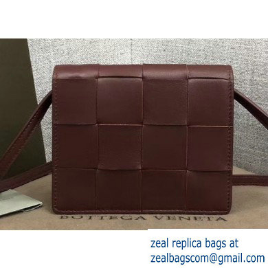 Bottega Veneta Cassette Mini Crossbody Bag In Maxi Weave Burgundy 2019