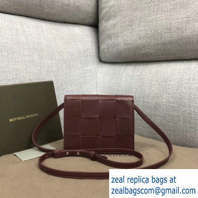 Bottega Veneta Cassette Mini Crossbody Bag In Maxi Weave Burgundy 2019