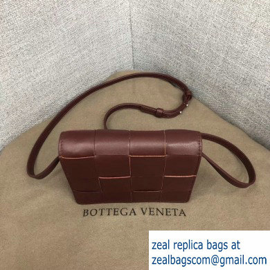 Bottega Veneta Cassette Mini Crossbody Bag In Maxi Weave Burgundy 2019