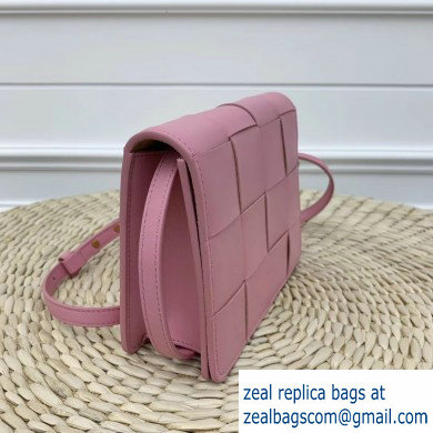 Bottega Veneta Cassette Mini Crossbody Bag In Maxi Weave Pink 2019