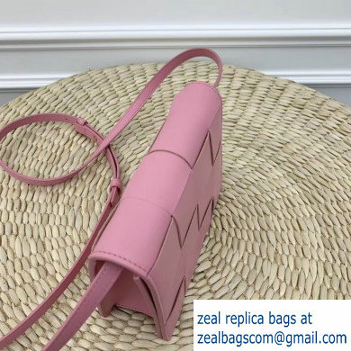 Bottega Veneta Cassette Mini Crossbody Bag In Maxi Weave Pink 2019