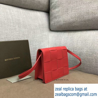 Bottega Veneta Cassette Mini Crossbody Bag In Maxi Weave Red 2019 - Click Image to Close