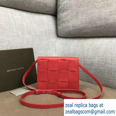 Bottega Veneta Cassette Mini Crossbody Bag In Maxi Weave Red 2019