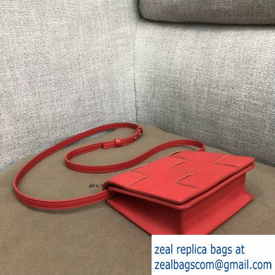 Bottega Veneta Cassette Mini Crossbody Bag In Maxi Weave Red 2019