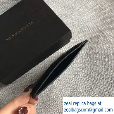 Bottega Veneta Double-sided Card Holder Case In Intreccio Weave Black 2019