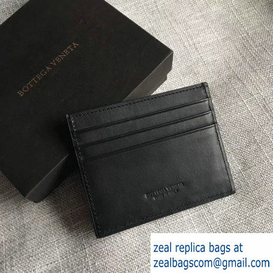 Bottega Veneta Double-sided Card Holder Case In Intreccio Weave Black 2019