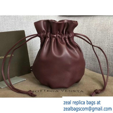 Bottega Veneta Drawstring Pouch Bag In Nappa Burgundy 2019 - Click Image to Close