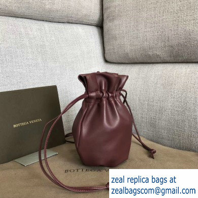 Bottega Veneta Drawstring Pouch Bag In Nappa Burgundy 2019