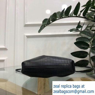 Bottega Veneta Frame The Pouch Clutch Small Bag In Croco Pattern Black 2019 - Click Image to Close