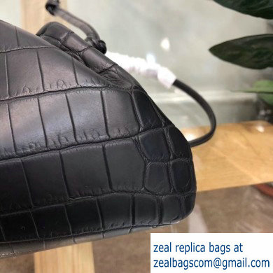 Bottega Veneta Frame The Pouch Clutch Small Bag In Croco Pattern Black 2019 - Click Image to Close