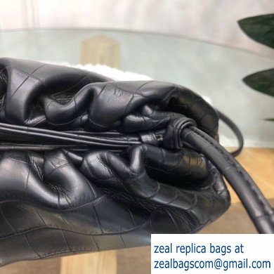 Bottega Veneta Frame The Pouch Clutch Small Bag In Croco Pattern Black 2019 - Click Image to Close