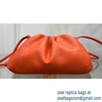 Bottega Veneta Frame The Pouch Clutch Small Bag In Croco Pattern Orange 2019