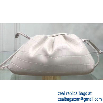 Bottega Veneta Frame The Pouch Clutch Small Bag In Croco Pattern White 2019