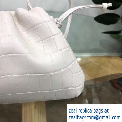 Bottega Veneta Frame The Pouch Clutch Small Bag In Croco Pattern White 2019 - Click Image to Close