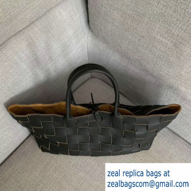 Bottega Veneta Horizontal Medium Tote Bag In Maxi Intreccio Black 2019 - Click Image to Close