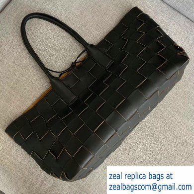 Bottega Veneta Horizontal Medium Tote Bag In Maxi Intreccio Black 2019